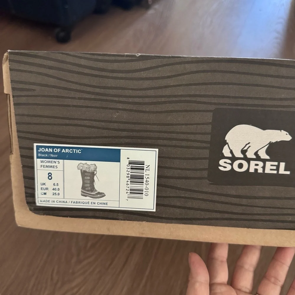 Sorel Black and White Faux Fur Winter Boots